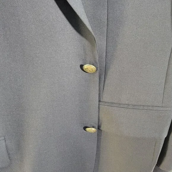 Jos A. Bank Black 100% Wool Blazer Single Breasted Notched Collar Men's Size 48R - Picture 9 of 13